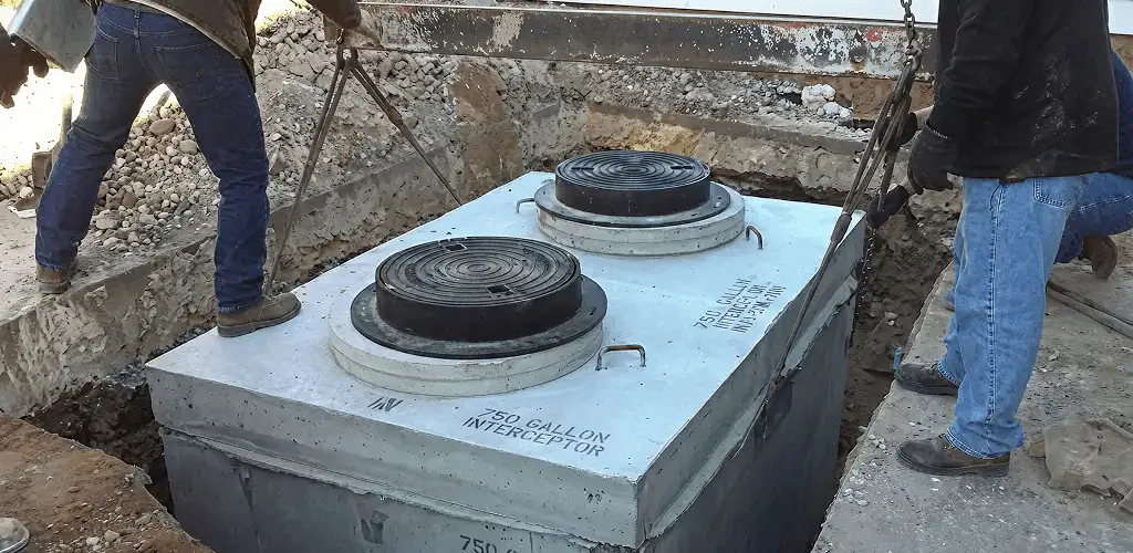 Grease trap installation for a commercial property drainage system in Gilbert, AZ